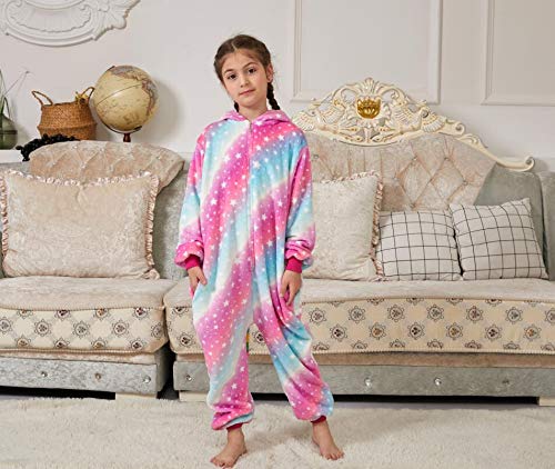 Ruiuzioong - Pijama de unicornio para niños, unisex, diseño de animal, ropa para dormir, disfraz, mono para niños y niñas