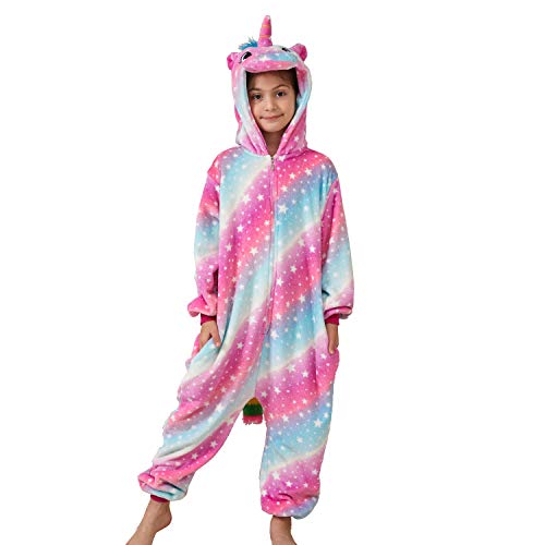 Ruiuzioong - Pijama de unicornio para niños, unisex, diseño de animal, ropa para dormir, disfraz, mono para niños y niñas