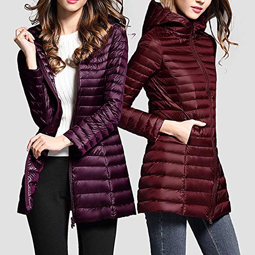 RYDRQF fsh-901 - Chaqueta de invierno para mujer, muy ligera, con capucha, Mujer, rosa, large