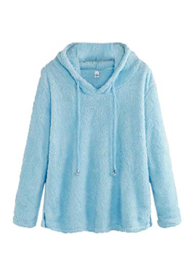 S-5xl Tallas Grandes OtoñO E Invierno SeñOras Casual Pullover De Manga Larga Sudadera con Capucha De Felpa Mullida De Manga Larga Pullover De Lana Sudadera con Capucha De Felpa Chaqueta De Mujer
