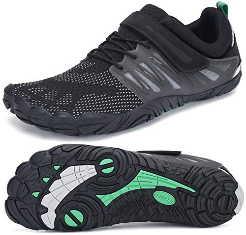 SAGUARO Barefoot Zapatos para Deportes Acuáticos Masculino Ultraligero Respirables Zapatillas de Natación Playa Agua Buceo Cycling Ejercicio Senderismo Zapato Femenino Adulto, Trail Negro 38