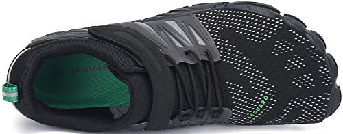 SAGUARO Barefoot Zapatos para Deportes Acuáticos Masculino Ultraligero Respirables Zapatillas de Natación Playa Agua Buceo Cycling Ejercicio Senderismo Zapato Femenino Adulto, Trail Negro 38