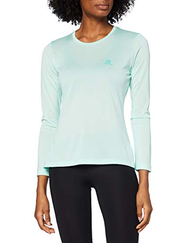 SALOMON Agile LS tee W Camiseta de Manga Larga, Mujer, Icy Morn/White/Heather, XL