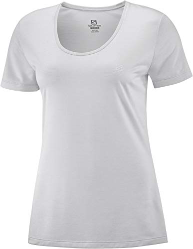 SALOMON Agile SS tee W Camiseta Deportiva de Manga Corta, Blanco, Talla S para Mujer
