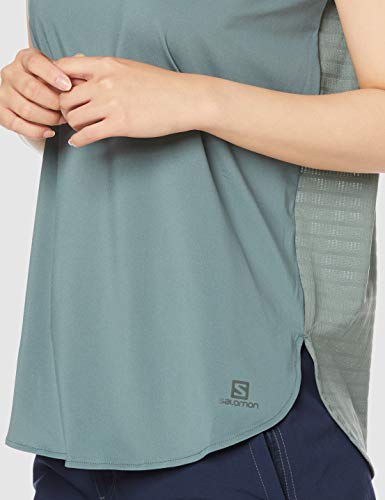 SALOMON Comet Breeze W Camiseta de Manga Corta, Mujer, Verde (Balsam Green), XS