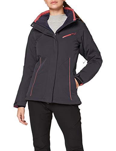 SALOMON Fantasy Jkt W Chaquetón con Capucha para esquí, Mezcla de sintéticos, Mujer, Gris (Ebony), S