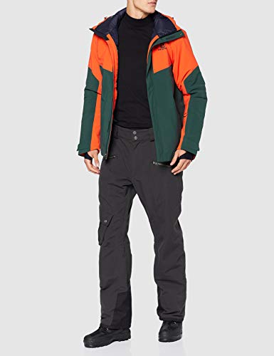 SALOMON Icerocket Jkt M Chaquetón con Capucha para esquí, Mezcla de sintéticos, Hombre, Verde/Rojo (Green Gables/Cherry Tomato), XL