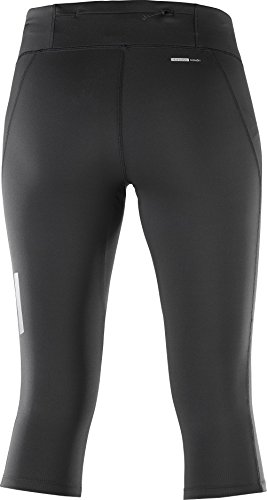 Salomon Mallas 3 y 4 para running, agile mid tight, tejido de punto, negro, mujer, talla: M