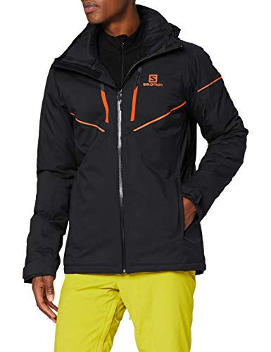 SALOMON Stormrace Jkt M Chaquetón con Capucha para Esquí, Hombre, Negro, L