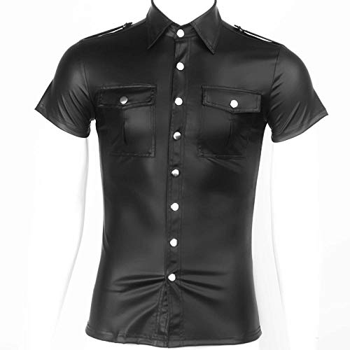 Saltos De Cama Y Camisolas Para Mujer Hombres Camisas De Cuero De Imitación Camisetas De Cuero De Pu Hombres Camisetas De Fitness Sexy Camisetas De Látex Gay Camisetas Camisetas De Escenario Para Hom