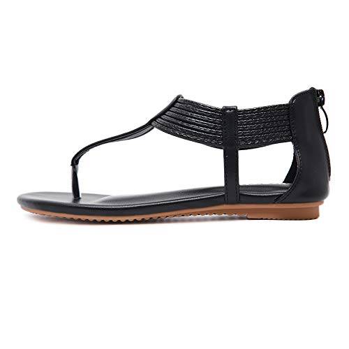 Sandalias Planas de Verano para Mujer Tanga Bohemia con Correa en T Zapatos de Tanga Chanclas