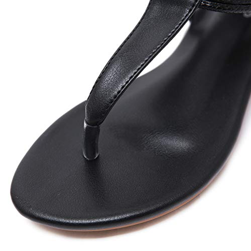 Sandalias Planas de Verano para Mujer Tanga Bohemia con Correa en T Zapatos de Tanga Chanclas