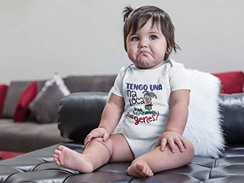 SAQUITOMAGICO Body bebe algodón divertidos para tios y tias. Bodys con frases graciosas (tia loca, 6-9 meses)