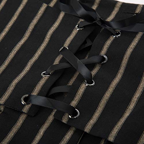 SCARLET DARKNESS Mujer Chaleco Medieval con Doble Botonadura para Fiesta XL Rayas