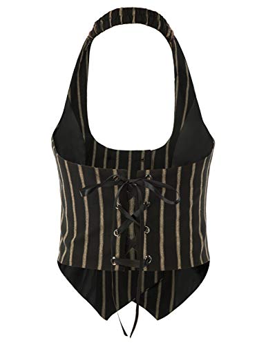 SCARLET DARKNESS Mujer Chaleco Medieval con Doble Botonadura para Fiesta XL Rayas