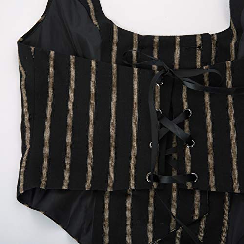 SCARLET DARKNESS Mujer Chaleco Medieval con Doble Botonadura para Fiesta XL Rayas