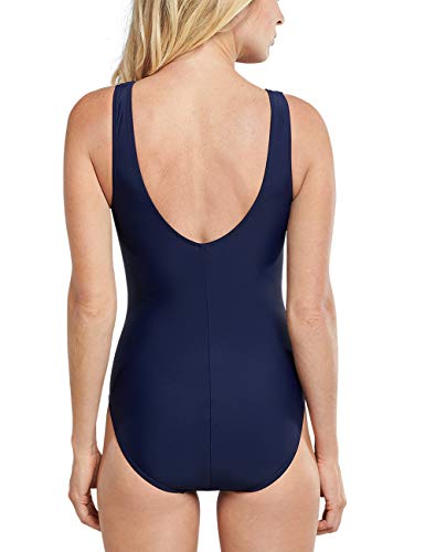 Schiesser Badeanzug Shape Traje de Bao de una Sola Pieza, Azul Oscuro, 44 para Mujer