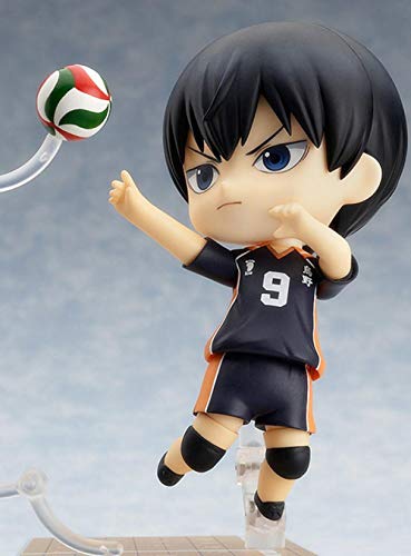 SDQDZZ High 10CM Volleyball Boy No. 9 Kageyama tobio Q versión Cambio de Cara móvil en Caja Escultura Regalo Modelo Obra de Arte Anime