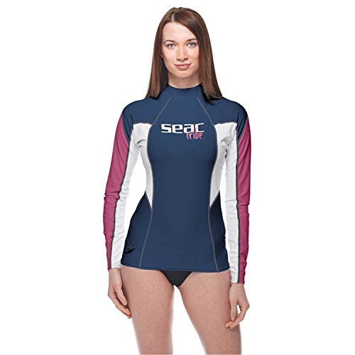 Seac RAA Long EVO Donna Rash Guard - Camiseta de Manga Larga para Mujer, Mujer, 1550002002055A, Azul/Rosa, Medium