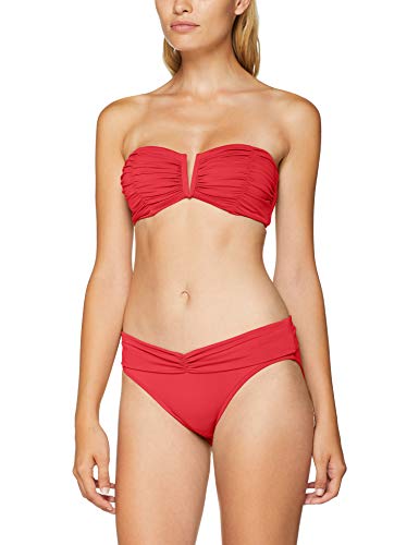 Seafolly Ruched Bandeau Parte de Arriba de Bikini, Rojo (Chilli Chilli), 95B (Talla del Fabricante: 14) para Mujer