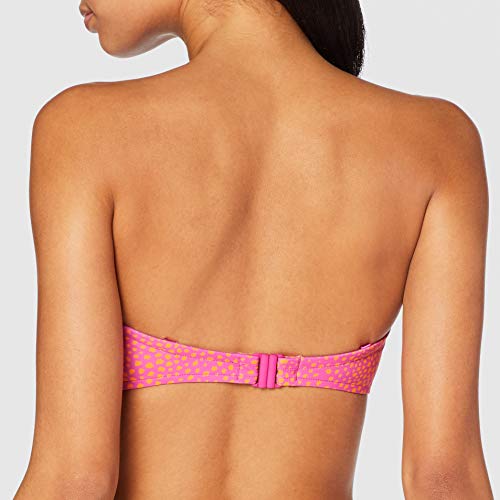 Seafolly Safari Spot Twist Tie Front Bandeau Parte de Arriba de Bikini, Multicolor (Ultra Pink Ultra Pink), 80B (Talla del Fabricante: 8) para Mujer