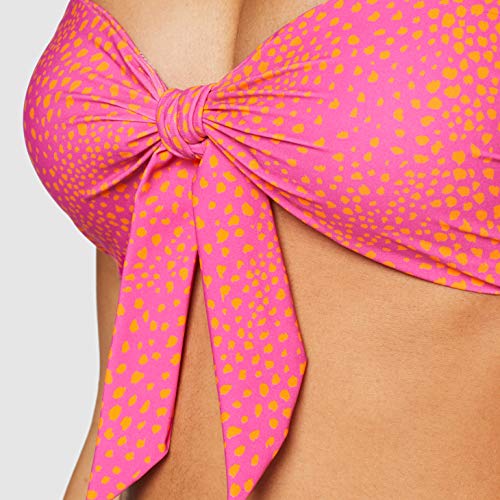 Seafolly Safari Spot Twist Tie Front Bandeau Parte de Arriba de Bikini, Multicolor (Ultra Pink Ultra Pink), 80B (Talla del Fabricante: 8) para Mujer