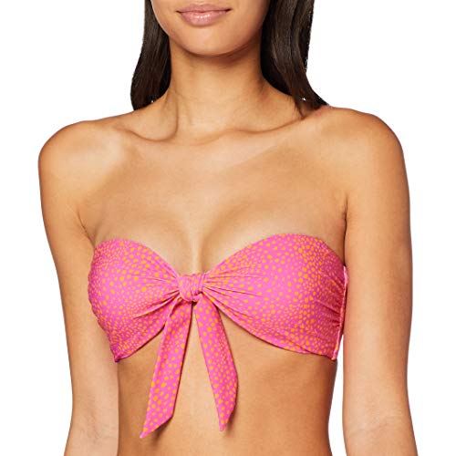 Seafolly Safari Spot Twist Tie Front Bandeau Parte de Arriba de Bikini, Multicolor (Ultra Pink Ultra Pink), 80B (Talla del Fabricante: 8) para Mujer