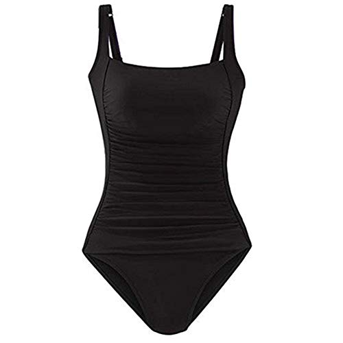 SEDEX Bañadores Mujer Trajes de Baño Una Pieza Retro Push Up Halter Elegante Monokini Bañador Natacion Reductor Tankini Ropa de Baño con Relleno, Negro L