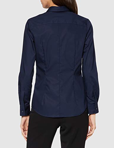 Seidensticker Damen Bluse – Bügelfreie, taillierte Hemdbluse für eine Feminine Silhouette und optimalen Tragekomfort – Langarm – 100% Baumwolle, Azul (Dunkelblau 18), Small para Mujer
