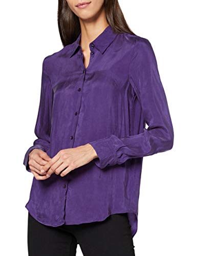 Seidensticker Hemdbluse Langarm Modern Fit Uni und Gemustert Blusas, Violeta (Parachute Purple 89), 36 para Mujer