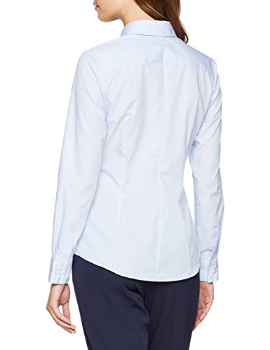 Seidensticker Hemdbluse Langarm Slim Fit Gemustert Bügelfrei Blusas, Azul (Hellblau 11), 46 para Mujer