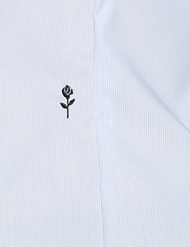 Seidensticker Hemdbluse Langarm Slim Fit Gemustert Bügelfrei Blusas, Azul (Hellblau 11), 46 para Mujer