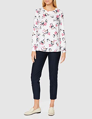 Seidensticker Shirtbluse Langarm Floral Blusas, Blanco 01, 40 para Mujer