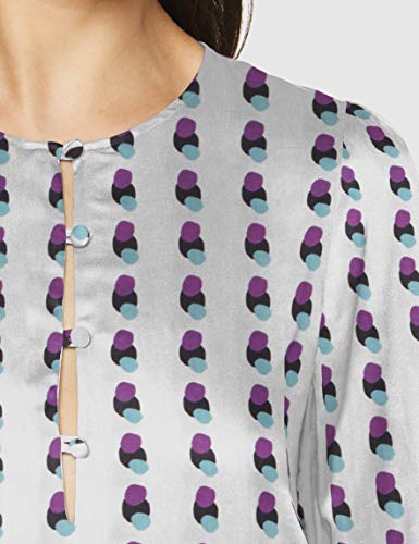 Seidensticker Shirtbluse Langarm Modern fit Satin Blumendruck-100% Viskose Blusas, Multicolor (Offwhite 2), 36 para Mujer