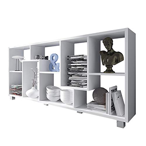 SelectionHome Estantería Multiposición, Librería para Salón o Oficina, Modelo Deluxe, Color Blanco Mate, Medidas: 68,5 cm (Ancho) x 161 cm (Alto) x 25 cm (Fondo)