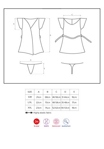 Selente Conjunto de Ropa de Dormir para Mujeres, Hecho en UE, S/M, Negro-blonda