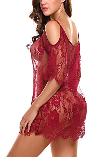 Señoras De Encaje Noche Calentamiento Ella Vestido De Noche Mode De Marca Chemise Calentamiento Atractivo Pura Lencería Lencería Conjunto De Lencería Debajo De Un Brillo Cálido Vestido Bikini Cubrir