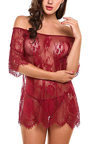 Señoras De Encaje Noche Calentamiento Ella Vestido De Noche Mode De Marca Chemise Calentamiento Atractivo Pura Lencería Lencería Conjunto De Lencería Debajo De Un Brillo Cálido Vestido Bikini Cubrir