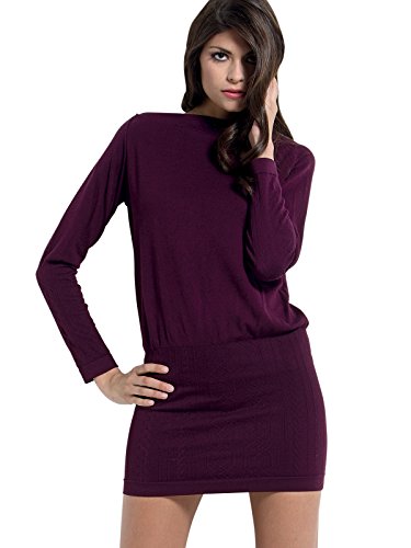 SENSI' Vestido Mujer Manga Larga Viscosa Lana Sin Costuras