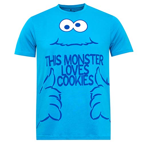 Sesame Street Pijama para Hombre Monstruo de Las Galletas Azul Medium