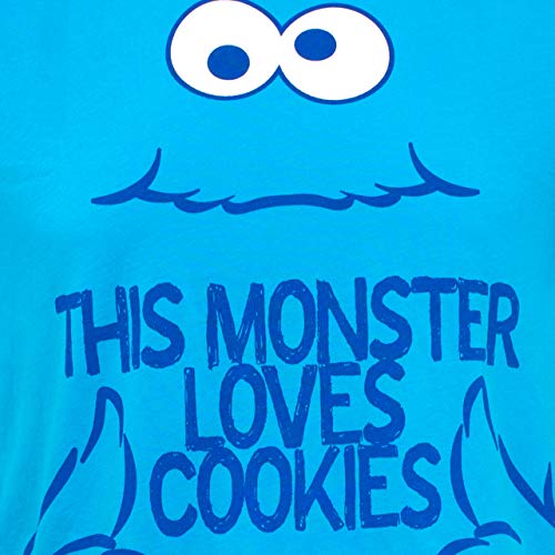 Sesame Street Pijama para Hombre Monstruo de Las Galletas Azul Medium