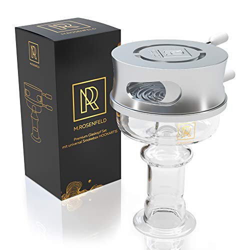 Set Cazoleta + Gestor Calor Shisha – Juego de Cazoletas Cachimba Vidrio primeira calidad y Gestor de Calor Shisha – Base Cazoleta Shisha con Múltiples Anillos, Adaptando a Todas Sishas Cachimbas