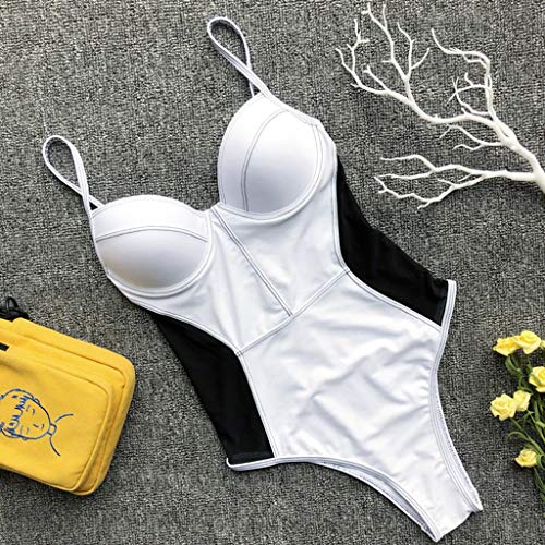 Sexy Trikinis Bikinis Mujer, Dragon868 2020 Malla Monokini, Push-Up Acolchado Bra Trajes de Baño, Atractivo V-Cuello Bañador Una Pieza, Bikini Brasileño de Cintura Alta, Verano Bikini, S-XL