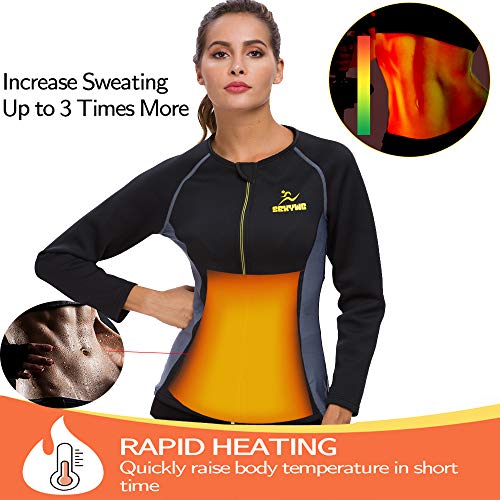 SEXYWG Traje Sauna De Mujer Neopreno Completo Abrigo, Trajes De SudoracióN Bajar De Peso, Quema Grasa Abdominal Adelgazante Perder Barriga, Sweat Sauna Suit para Sudor