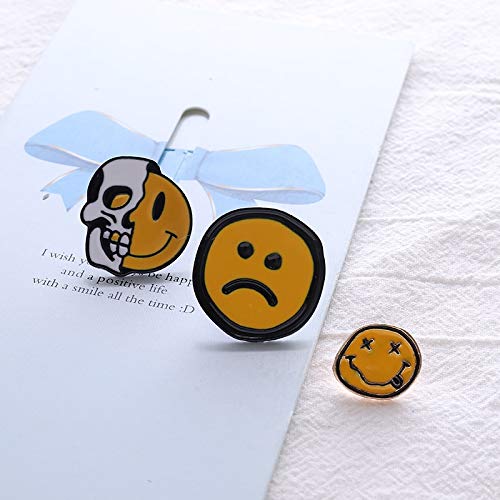 SHAOWU Expresión alfileres de Esmalte Triste Happy Smile Insignias Halloween Horror broches Chaquetas Camisa Bolso Pin de Solapa Joyería de Dibujos Animados Regalos style6