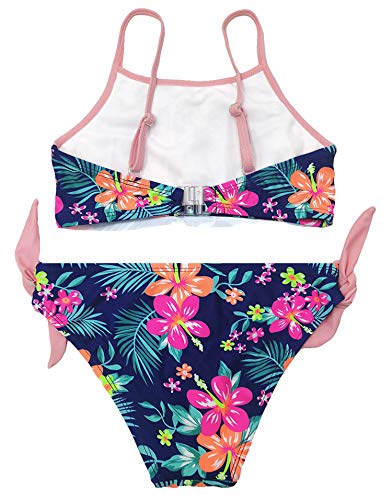 SHEKINI Bikini para Niñas Eatampado Traje de baño de Dos Piezas Lazo Bañadores para Niña 6-14 Años