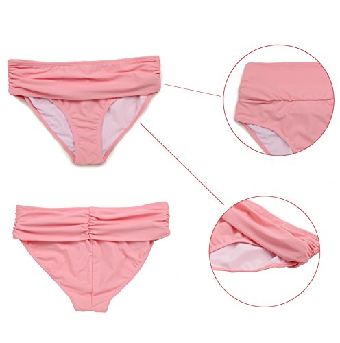 SHEKINI Mujer Braguita de Bkini Pantalón la Parte de Abajo Bikini Interior Braguitas Bañador Traje de Baño Bragas (Large, Rosa)