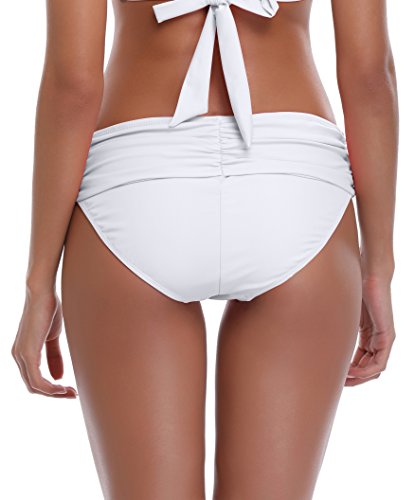 SHEKINI Mujer Braguita de Bkini Pantalón la Parte de Abajo Bikini Interior Braguitas Bañador Traje de Baño Bragas (XX-Large, Blanco)