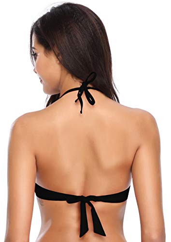 SHEKINI Tops De Bikini con Cuello Halter para Mujer BañAdor Push Up con Aros Acolchado Bikini De Playa