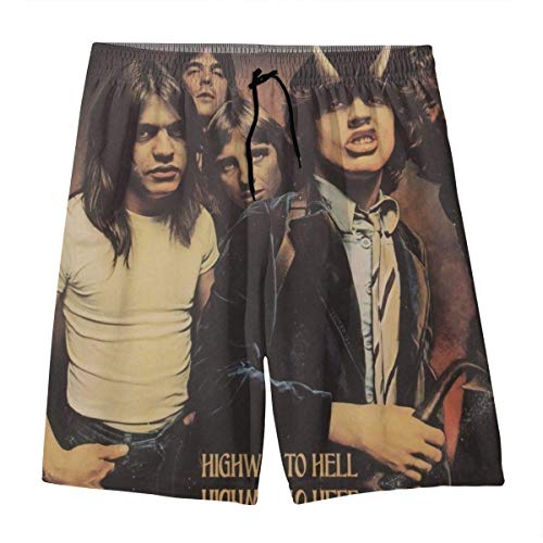 Shichangwei ACDC - Bañador de playa para hombre, de secado rápido, con bolsillo, color blanco